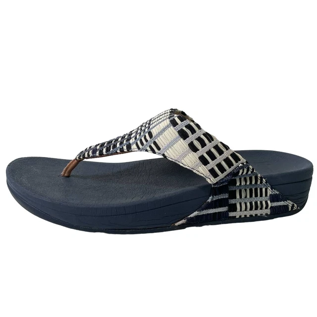 Fitflop | Women's Blue Lulu Art Denim Thong Sandals | sz 10