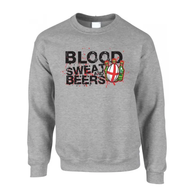 England Rugby Supporter Jumper Blood, Sweat And Beers Six Nations Sports Fan