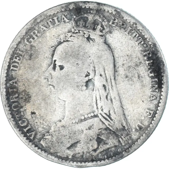 [#1022313] Coin, Great Britain, Victoria, 6 Pence, 1888, VF, Silver, KM:760