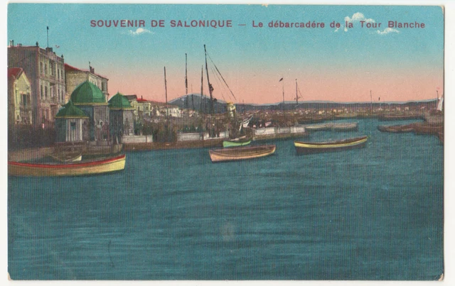 CPA GREECE SALONIKI SOUVENIR The landing of the White Tower