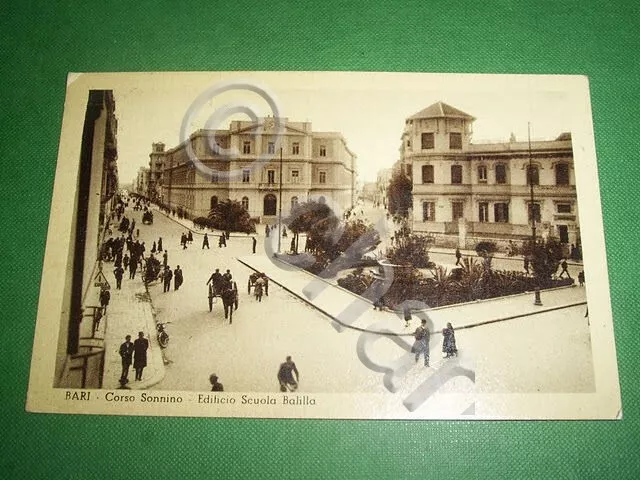 Cartolina Bari - Corso Sonnino - Edificio Scuola Balilla 196.