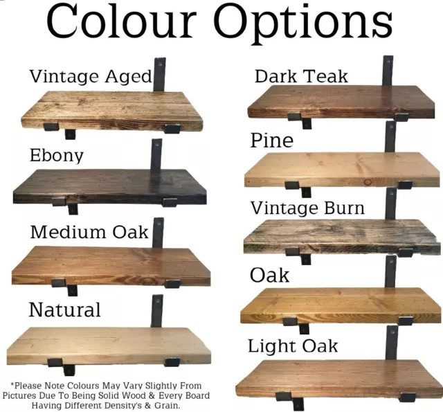 Solid Wood Scaffold Board Shelves & Brackets Rustic Industrial Shelf & Shelving