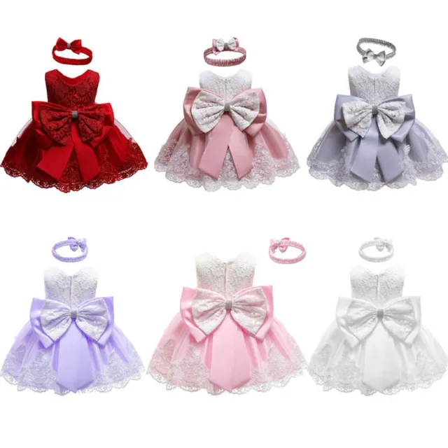 Toddler Kids Baby Girl Dress Princess Girls Cute Bowknot Party Gown Dresses