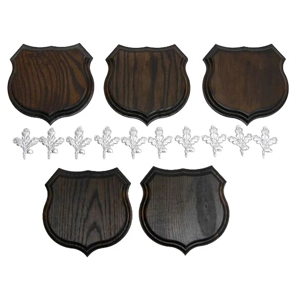 5x Wappenschilder Jabalí Af 15cm Escudo de Trofeo 10x Hoja de Roble Portada