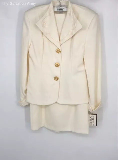 NWT Executive Collection Ivory Skirt Suit - Size Womens 10