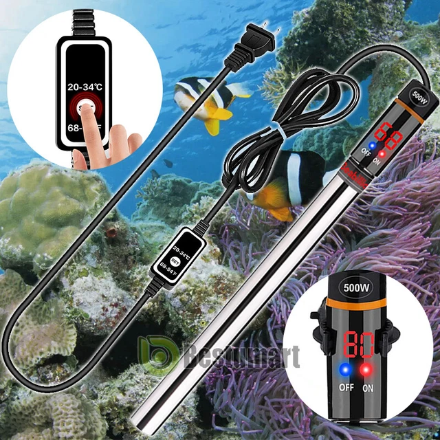 LED HEATER 500W Watts Submersible Fish Tank Aquarium Freshwater