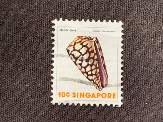 Singapore 1977 Shells 10C Marble Cone Conus Marmoreus - Used