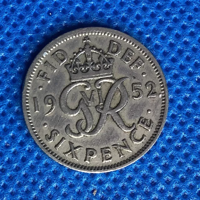 King George VI 1952 Sixpence In Good Fine Condition