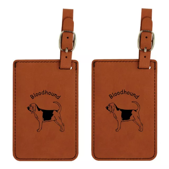 L1792 Bloodhound Standing Luggage Tags 2Pk FREE SHIPPING 20 Breeds Available