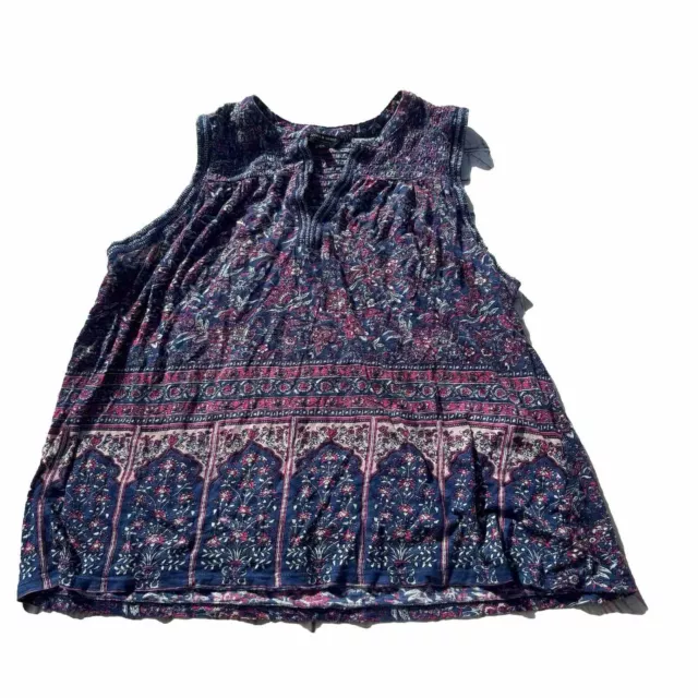 Lucky Brand Women’s Large Boho Sleeveless Top Printed Floral