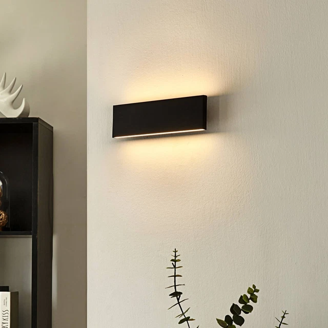 Lindby LED Wandleuchte Ignazia – 2-flammig, Schwarz, Modern, Mit Inkl. LED-Leuchtmittel, Für Wohnzimmer & Flur