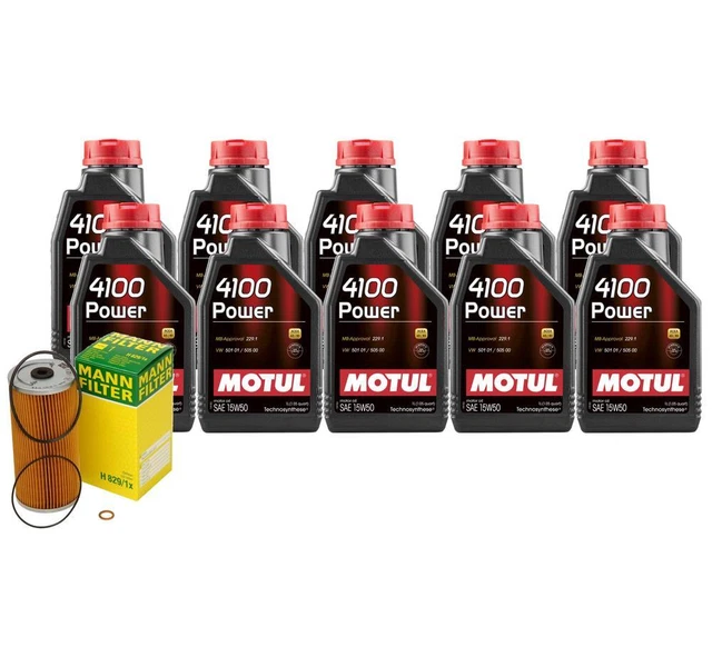 MOTUL + OEM Engine Oil Change Kit (15W50) (10 Liter) (Power 4100) 111