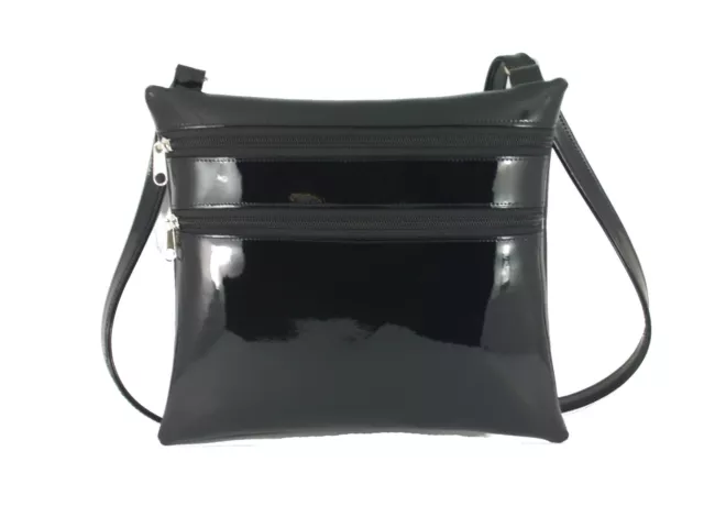 Borsa a tracolla super piatta in finta pelle patinata taglia media donna ragazza