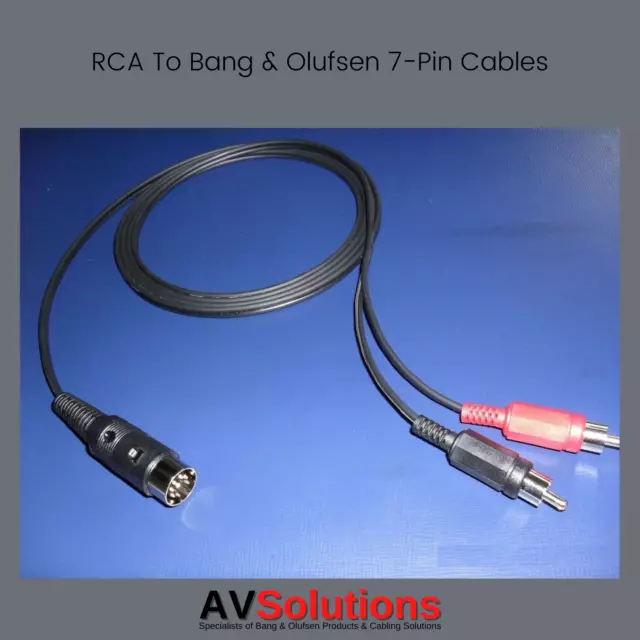 B&O | 1 M. | RCA Plugs to Bang & Olufsen AUX | A.AUX | 7-Pin DIN Plug (HQ) NR S6