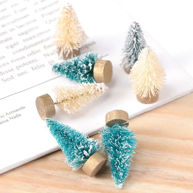 12 Pcs Wooden Resin Christmas Ornament Dollhouse Miniature Ornaments