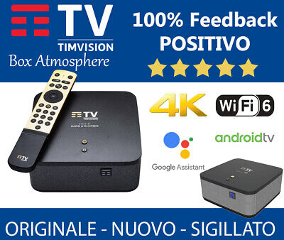Sagemcom TIM Vision Box Atmosphere 4K Atmos 4GB 32GB WIFI Comandi Vocali DVB-T2  Android 