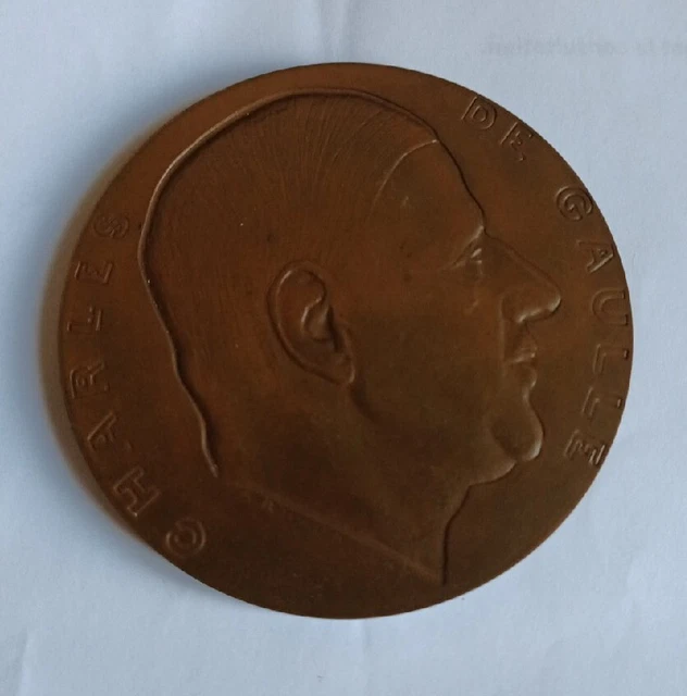 Médaille Bronze Charles De Gaulle - 18 Juin - Collection Grands Hommes 1968