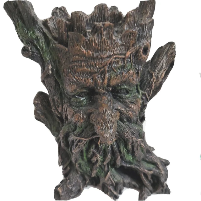 Hombre Verde Portavelas Votivo Decoración del Hogar Dios Pagano Hombre de Madera Magia Mística