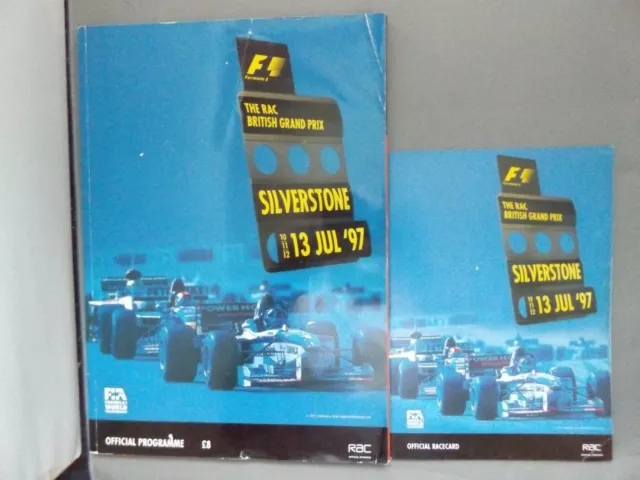 1997 Silverstone Programme & Racecard - F1 British Grand Prix - Formula 1