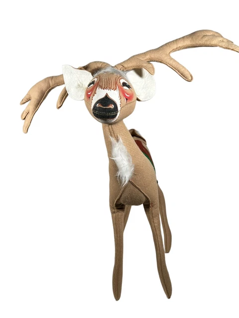 1994 Annalee Large Poseable Christmas Reindeer  26" Tall Read
