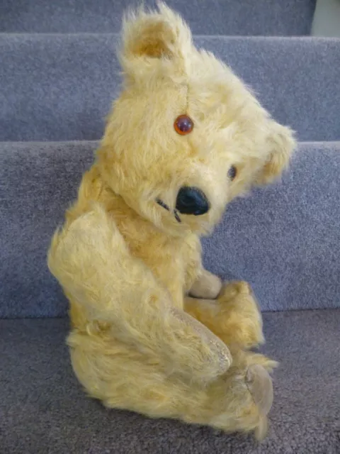 Vintage 1950's Chiltern Teddy Bear " Jack " / working Wind-up Musical Box 14"⭐ 2