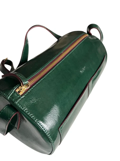 Sac Bandoulière Plat AVRIL GAU Sofia - Cuir Noir - Doré - Taille Moyenne - Neuf Avec étiquettes
