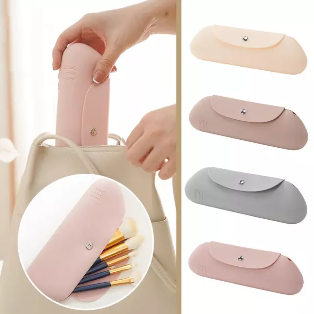 Travel Makeup Brush Holder Silicone Makeup Bag Brush Pouch Cosmetic Bag S5S2