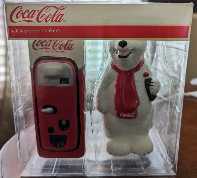 Vintage Coca Cola Salt And Pepper Shakers Bear & Vending Machine