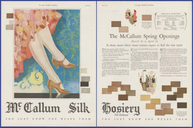 Vintage 1926 McCALLUM Silk Hosiery Lingerie Women's Fashion 20's Print Ad