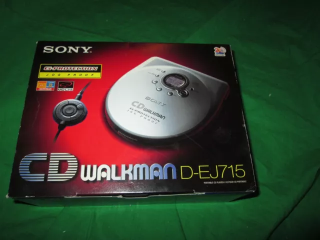 Vintage Sony Discman D-EJ715 tragbarer CD-Player/Walkman , OVP, neu , sammler