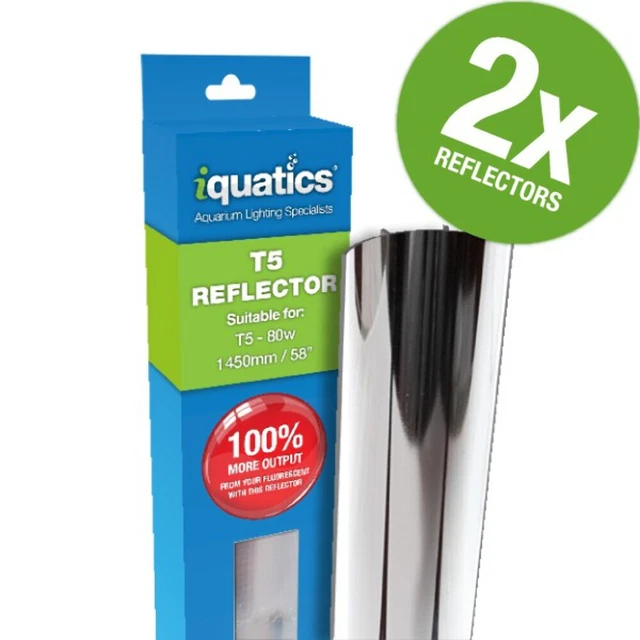 80W-Twin Pack- iQuatics T5 Aluminium Reflector-Increased output by up to 100%