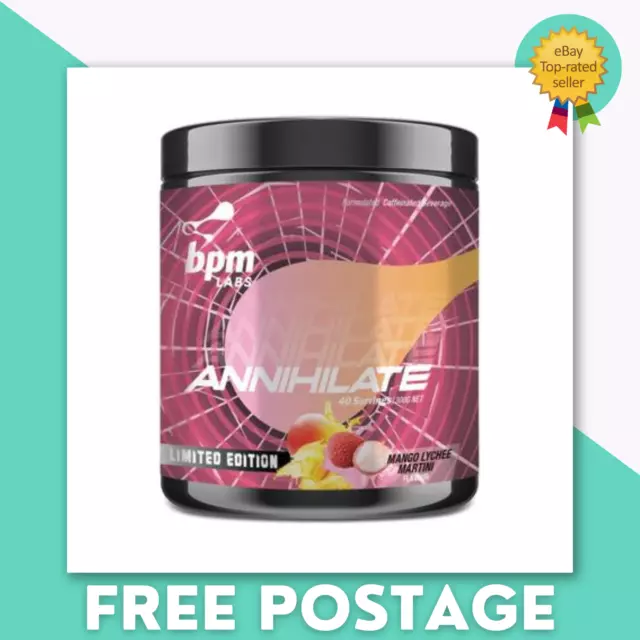 BPM Labs ANNIHILATE Powder - 40 Serves Strong Fat Burner NEW IMPROVED FORMULA