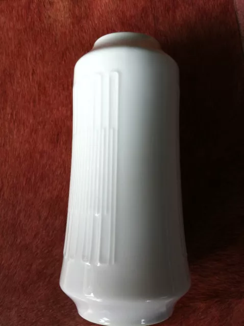 große Hutschenreuther Arzberg Vase Op-Art / Vintage white 60s 70s Germany