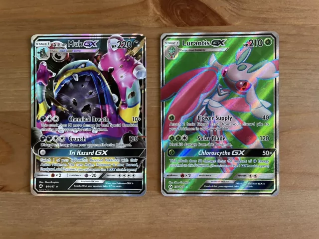 Pokemon TCG Alolan Muk GX 84/147 & Lurantis GX 138/149 