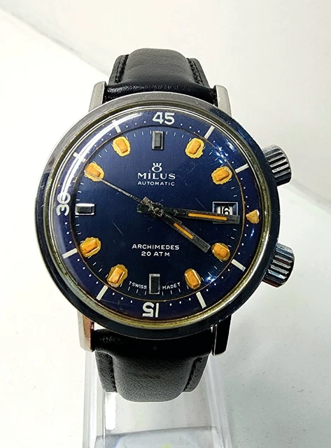 MILUS ARCHIMEDES 666 Automatic Divers Watch 1960s Serviced 555.00