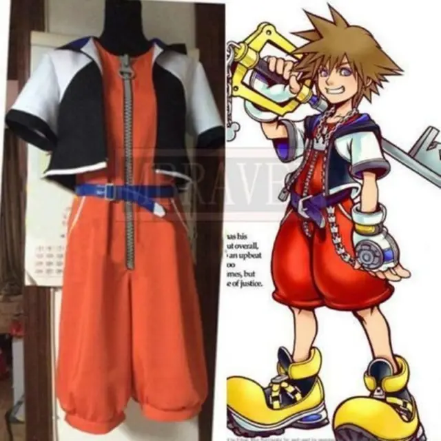 NEW Kingdom Hearts 1 Sora Cosplay Costume Adult Halloween