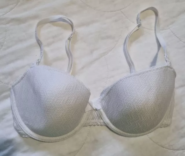 HEIDI KLUM Intimates, White Lace Bra, Size 12C