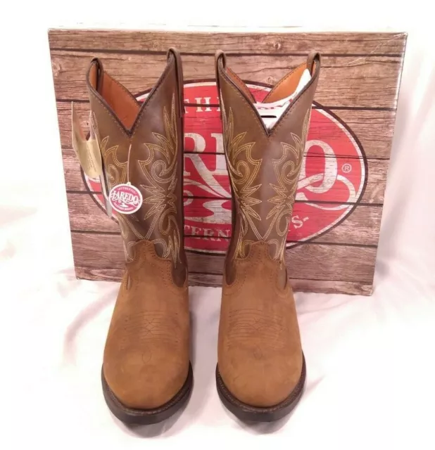 LAREDO 4242 MCCOMB Men's Cowboy Western Style Boots 9 D Tan Rodeo R-Toe ...