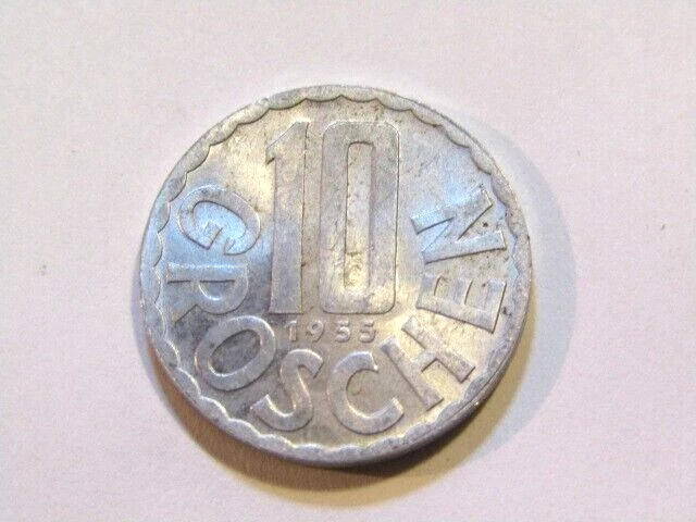 Austria 1955 10 Groschen Coin