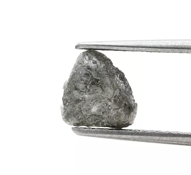 Brut Uncut Diamant 1.30CT Argent Gris Scintillant Naturel Triangle Forme Pour