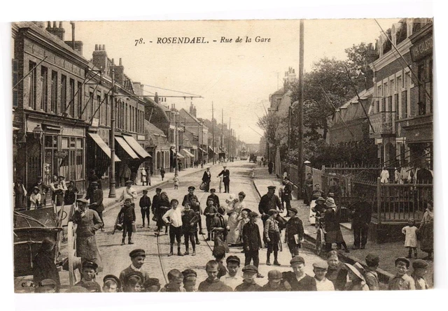 CPA ROSENDAEL - RUE de LA GARE (193355)