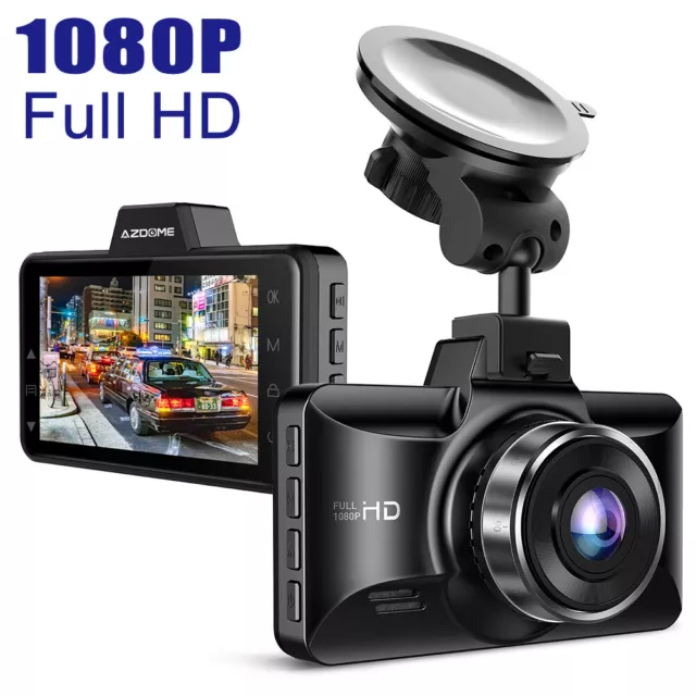 AZDOME Dashcam 3" AutoKamera 1080P HD Video Recorder Car DVR Nachtsicht G-Sensor