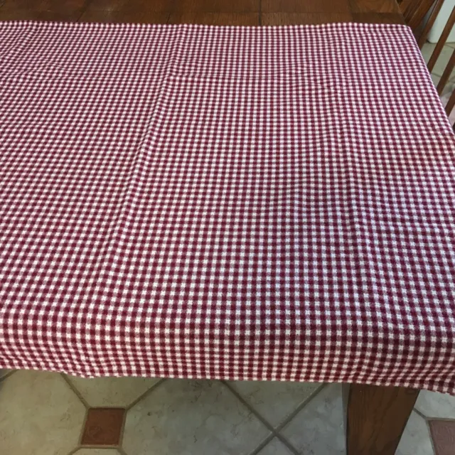 Tablecloth red and white gingham waffle weave check 54 wide x 77 long cotton