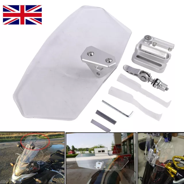 Motorcycle Windshield Motorbike Clip On Wind Screen Deflector Extension Spoiler