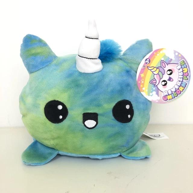 REVERSIBLE UNICORN PLUSH 20cm Blue Mood Happy Sad Bensons Trading