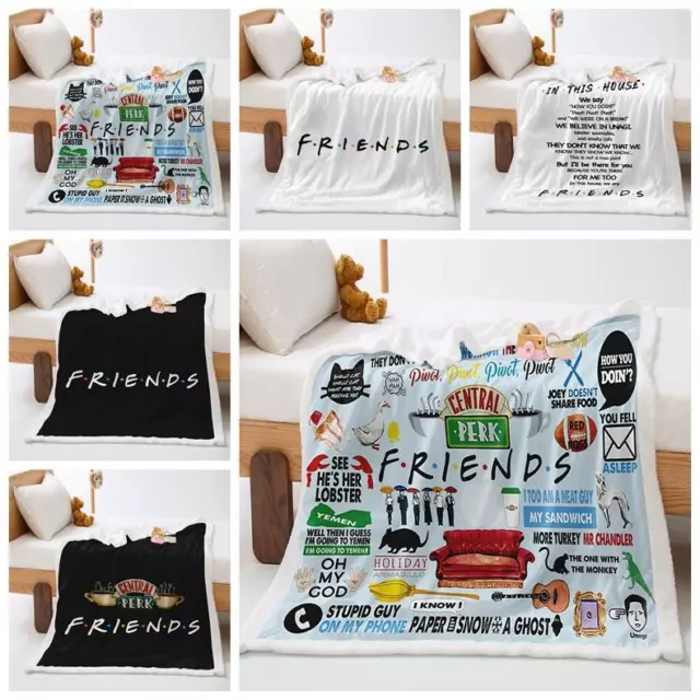 TV Friends Character Blanket Flannel Throw Sofa Quilt Bed Office Lunchbreak Size