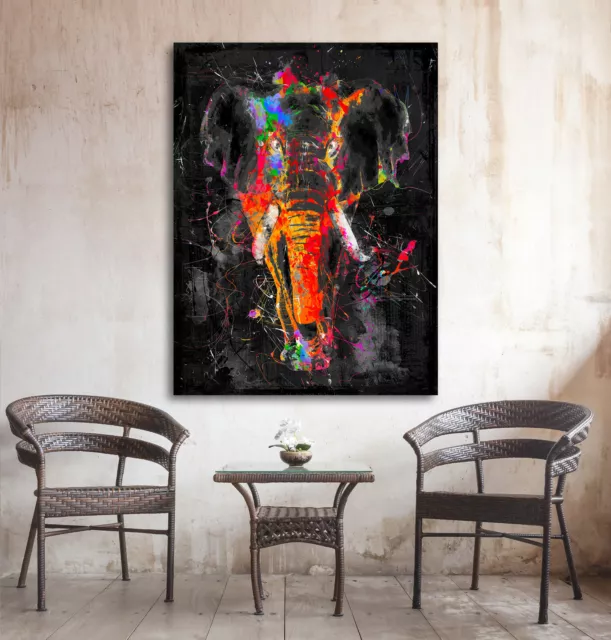 Acrylglas Wandbild Glasbild Elefant Natur Kunst Bilder Tier Abstrakt Poster