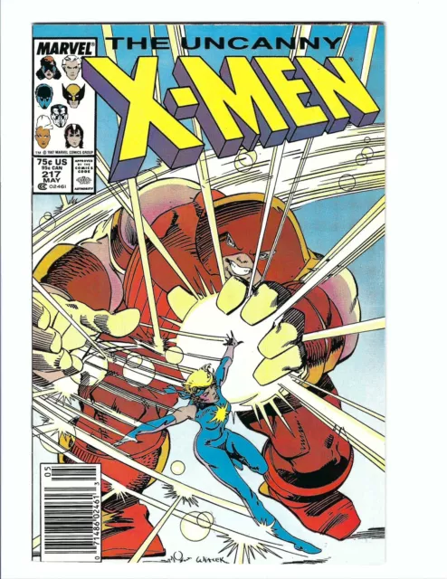 Uncanny X-Men 217, VF 8.0, Marvel 1987, Newsstand! Juggernaut vs/ Dazzler