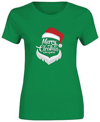 T-shirt donna Buon Natale con stampa a tutti ragazze collo rotondo maglietta di Natale top