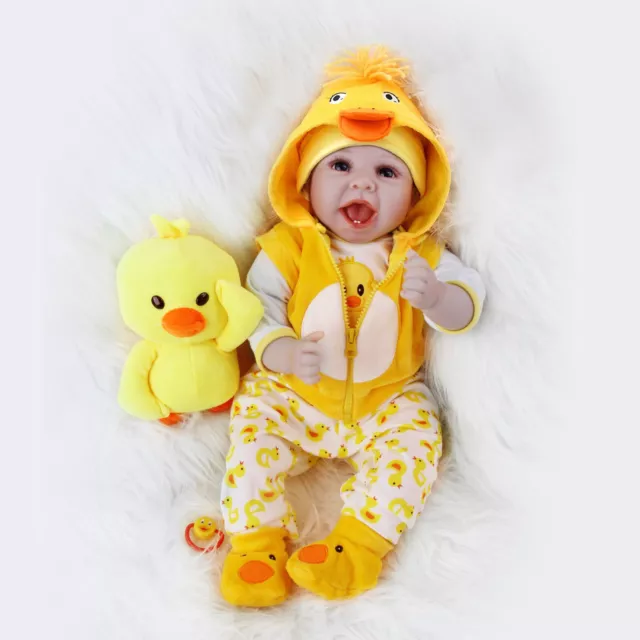 22" Reborn Dolls Baby Lifelike Handmade Vinyl Silicone Newborn Doll Xmas Gifts 3